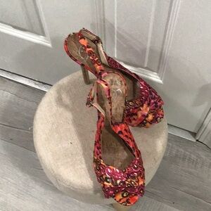 Red and Orange Heels with Vibrant Design